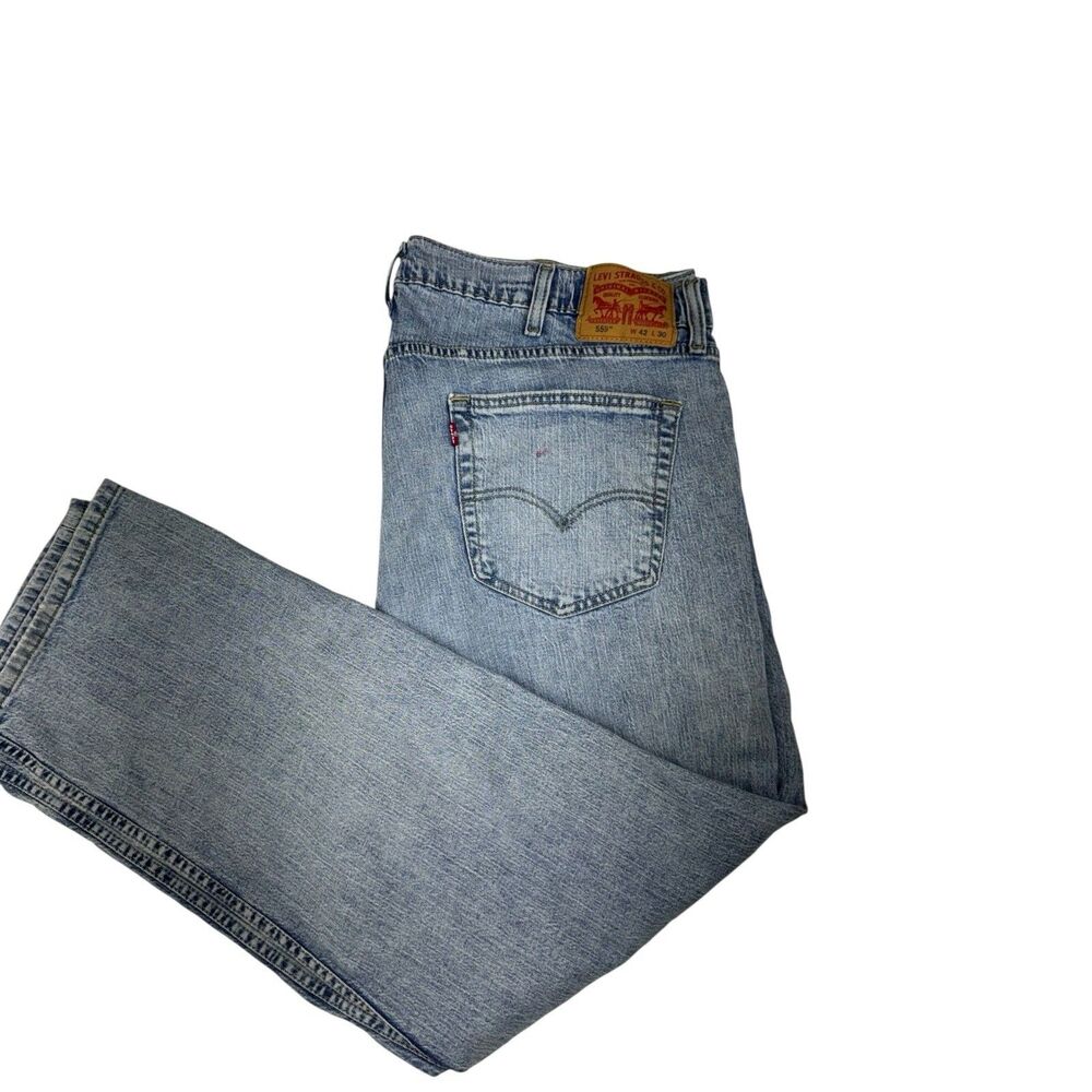 Levi’s 559 Jeans Blue Relaxed Straight Light Wash Denim Vintage Y2K Men’s 42x29